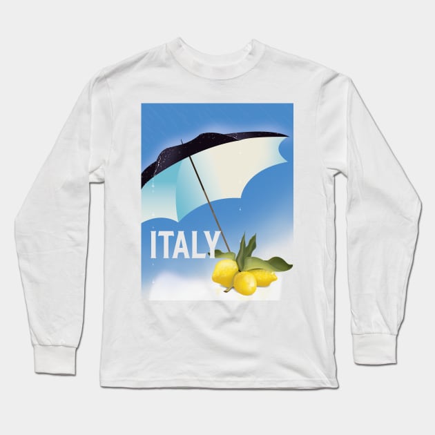 Italy vintage style travel poster Long Sleeve T-Shirt by nickemporium1